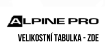 Alpine Pro-VELIKOSTNÍ TABULKA - ZDE-1